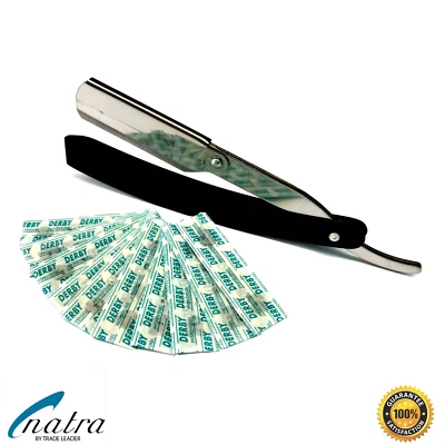 NATRA Rasiermesser inkl. 10 DERBY Rasierklingen Rasierer Rasur Herr Bart Razor - Bild 1 von 4