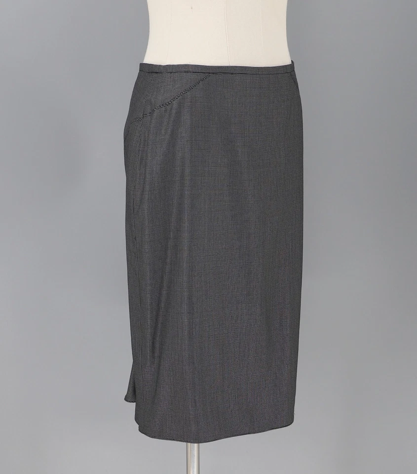NUEVO CON ETIQUETAS ARMANI COLLEZIONI $465 Mezcla de Lana Mini Cuadros Plisado Falda Lápiz Talla 2 Foto 1 de 4