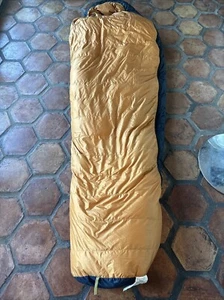 REI Backpacking Camping Down Time Pumpkin Orange Sleeping Bag Mummy 80” Long - Picture 1 of 12
