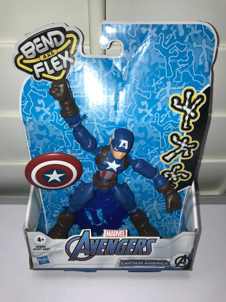 Marvel Avengers CAPTAIN AMERICA Bend and Flex Action Figure NEW BOX DAMAGED - Image 1 of 1