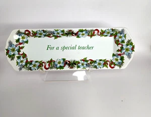 Spode PARA UN PROFESOR ESPECIAL Vacaciones de Navidad Bandeja Baratija Como Nueva 2008 Cerámica - Imagen 1 de 6