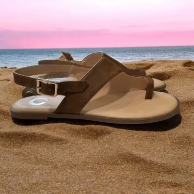 Journee Collection Thong Sandals 6.5 Adjustable Buckle Flat Summer Beach Casual - Image 1 of 4