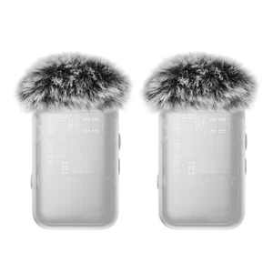 2pcs Grey Microphone Furry Wind Muff Foam Windscreens Fit for DJI MIC 2 - Picture 1 of 10