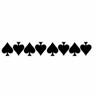 BLACK REFLECTIVE ACE OF SPADE HELMET DECAL 8 PACK - Picture 1 of 1