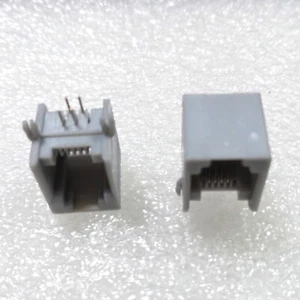 5Pcs RJ11 6P4C 4 Pin Right Angle Modular Telephone PCB Socket Connector - Imagen 1 de 6