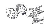 1991 Autograf Cartoonist Sketch-Kots Jammer Kids0Hi Eisman na karcie indeksowej 3x5!