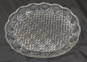 Vintage Mikasa Oval Kristall Klar Servierplatte Georgischer Schliff 12 x 9,5 Neuwertig - Bild 1 von 4