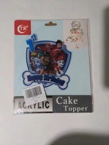 Paw Patrol Acrylic 1st Birthday Cake Topper - Picture 1 of 4