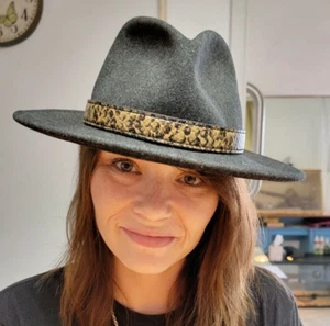 Faux Leather Pyton hatband brown snake skin adjustable Western cowboy cowgirl - Picture 1 of 15