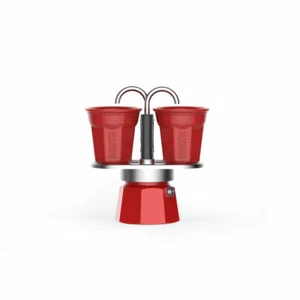 Bialetti Espressokocher-Set Mini 3-tlg. Express 2 Tassen Espresso Rot 90 ml - Bild 1 von 1