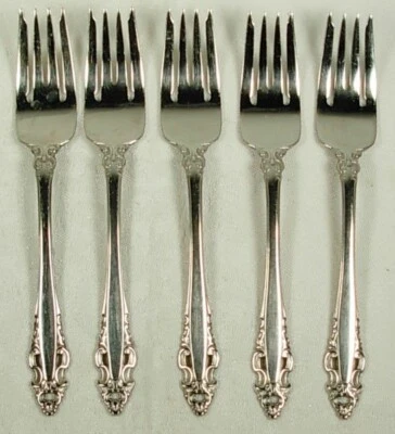 БАРОЧНЫЕ ВИЛКИ ДЛЯ САЛАТА GORHAM ИЗ НЕРЖАВЕЮЩЕЙ СТАЛИ 5 ПРОКОЛОТЫЕ - Изображение 1 из 3