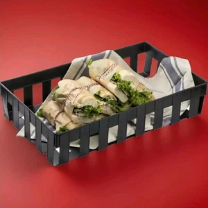 Tablecraft Schwarz Stahl Display Körbe, Metall Aufbewahrung Organizer 20,7x12,7x4,3. - Bild 1 von 5