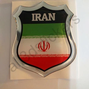 Sticker Iran Emblem 3D Resin Domed Gel Iran Flag Vinyl Decal Car Laptop - Picture 1 of 3