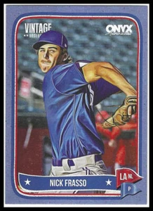 Nick Frasso 2024 Onyx Vintage Blue Bordered SSP /35 #OVNIFR Los Angeles Dodgers - Picture 1 of 2