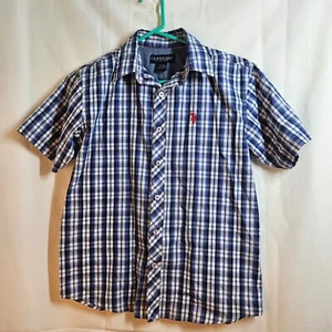 US Polo Assn kariertes kurzärmliges Button-Down-Hemd Größe 10/12 - Bild 1 von 4