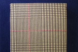 52" W x 84" L Brown & Light Gold with Red Accent Plaid Cotton Grommet Panel - Picture 1 of 4