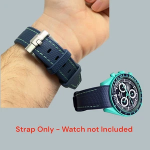 Uhrenarmband für Omega X Moonswatch Mission On Earth Polar Lights - Blau / Grün - Bild 1 von 7