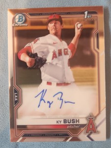 2021 Bowman Chrome Draft Ky Bush Auto Autograph 1st Rookie RC #CDA-KB Angels