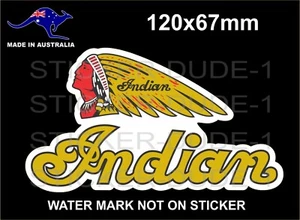 INDIAN MOTOR BIKE STICKER FOR MANCAVE TOOLBOX WELDER SHED BEER FRIDGE ETC - Picture 1 of 1