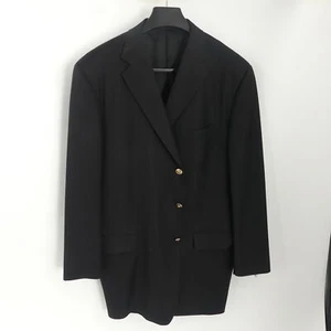 Pal Zileri Wool Blazer Gold Buttons Black 58R IT US 48R - Picture 1 of 6