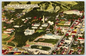 c 940 University Of California Memorial Stadium Hand Colored Postcard C1 - Picture 1 of 2