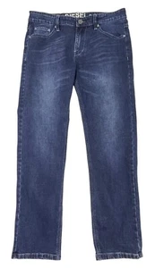 DIESEL Premium Jeans Men's Blue Straight Leg Zip Fly Pockets Stretch Size 34 - Picture 1 of 17