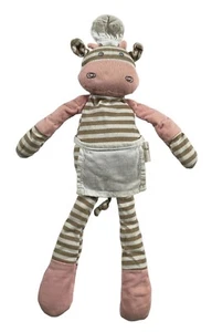 Bio Farm Buddies Plüsch KUHKOCH Stofftier Baby Spielzeug braun rosa Streifen Rassel - Bild 1 von 6