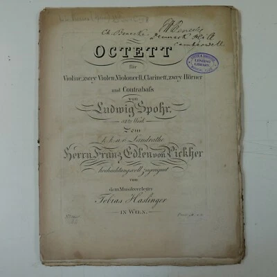 LOUIS SPOHR octett op.32 , antique set of parts circa 1820 - Image 1 of 2