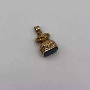 Antik viktorianischer 10k Gelbgold geschnitzter Anhänger geschnitzt 0,75" - Bild 1 von 6