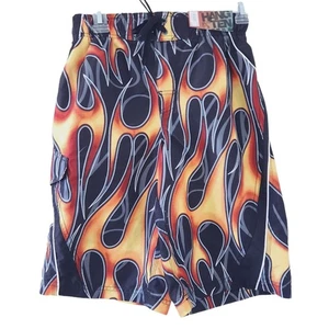 New Hang Ten Swim Trunks Large Boys Flames Board Shorts Tie Waist - Picture 1 of 4
