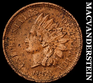 1859 Indian Head Cent - Almost Uncirculated Detail Semi-key Better Date #E221 - Picture 1 of 2