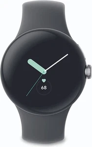 Google Pixel Watch WiFi Polished Silver correa deportiva carbón - como nuevo - Imagen 1 de 3