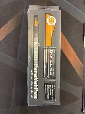 NEW PIlot Parallel Calligraphy Fountain Pen Medium 2.4mm Black & Red Ink - Image 1 of 2