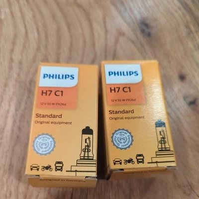 LOTE DE 2 Philips H7 C1 Equipo Original Estándar 12v 55w PX26D Foto 1 de 4