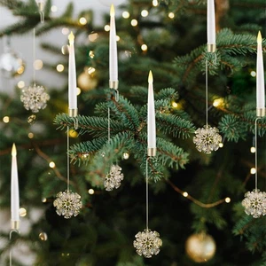 Christbaumkerzen, 10er Pack flammenlose Kerzen für Weihnachtsbaum, LED Hahn... - Bild 1 von 6
