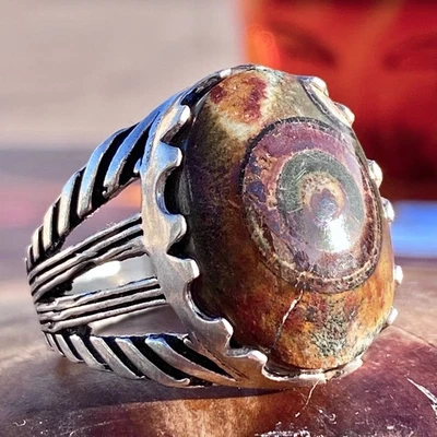 Anillo de plata esterlina 925 de energía fuerte para hombre yemení aqeeq ágata عقيق داودي يماني Foto 1 de 4