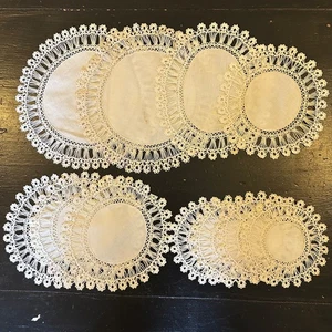 15 passende Leinendeckchen mittig gehäkelt Spitze umrandet #44 - Bild 1 von 9