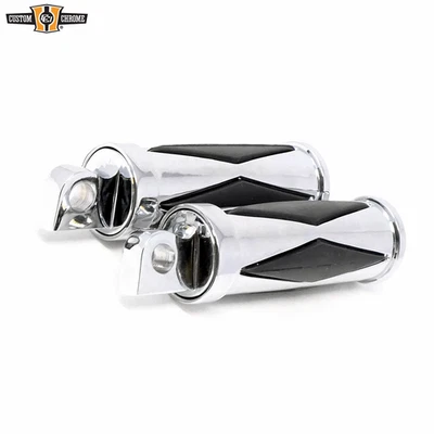 Clavijas de estriba cromadas de montaje macho para carretera aptas para Harley Touring Softail Sportster Foto 1 de 3