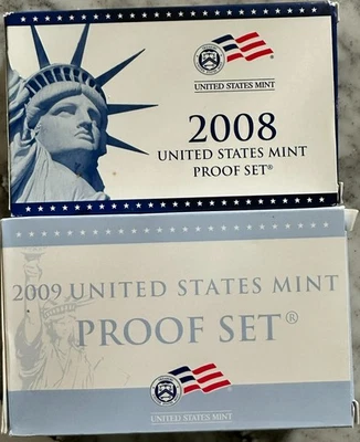 2008 S and 2009 S US Mint Proof Sets- Clad - Image 1 of 4