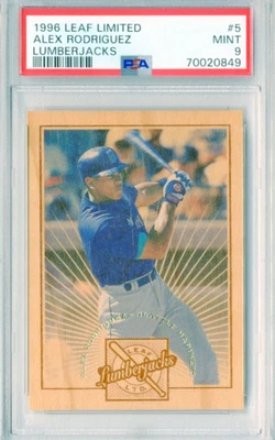 1996 LEAF LIMITED ALEX RODRIGUEZ LUMBERJACKS/5000 CARD #5 PSA 9 MINT - Image 1 of 2