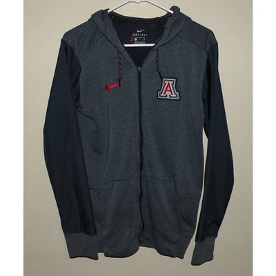 Nike Dri-Fit Arizona Wildcats Men’s Small Zipper Hooded Sweatshirt Hoody Gray - Image 1 of 3