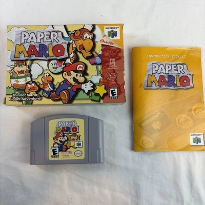 Paper Mario (Nintendo 64 N64) в оригинальной подлинной коробке с руководством в коробке - Изображение 1 из 4