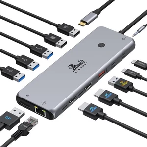 USB C Hub USB C Dockingstation Dual Monitor 13 in 1 Triple Display Multiport... - Bild 1 von 9
