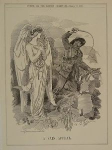 7x10" PUNCH Cartoon 1901 A VAIN APPELL Europa Südafrika - Bild 1 von 1