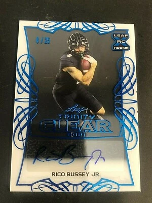 RICO BUSSEY JR. 2021 Leaf Trinity Clear AUTOGRAPH Rookie Serial #d /25 STEELERS - Image 1 of 3