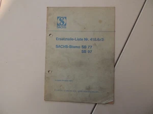 Sachs Stamo SB 77 97 Lista de piezas de repuesto Catálogo instrucciones de reparación 10.1971 - Imagen 1 de 3