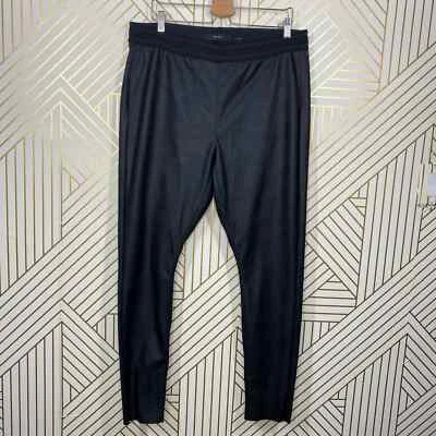 NWT Vero Moda Curve Faux Leather Pantalegging Black Pull-On Elastic Size US 18 - Image 1 of 4