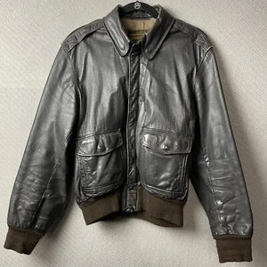 Chaqueta de Vuelo De Colección Eddie Bauer Cuero Piel de Cabra Castor Marrón Hecha en EE. UU. - Imagen 1 de 22
