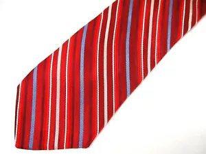 Nicole Miller Herren Krawatte Krawatte rot blau silber gestreift 59" - Bild 1 von 4