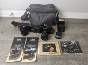 Canon A-1 A1 35mm SLR Film Camera Bundle - Tested & Working Great!